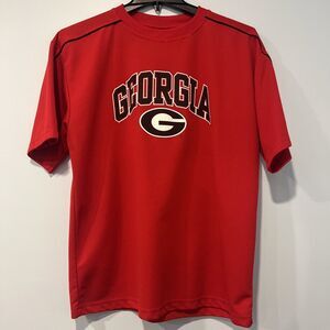 Vintage Georgia Bulldogs Waffle Knit Pro Edge T Shirt Size Xl Red Spell out